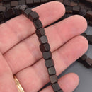 6mm Wood Cube Beads, Black Ebony Wood, 16.5" strand, bwd0066