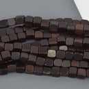 6mm Wood Cube Beads, Black Ebony Wood, 16.5" strand, bwd0066