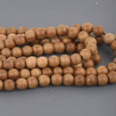 6mm Natural Sandalwood Wood Beads, Brown Wooden Beads, strand, bwd0069