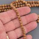6mm Natural Sandalwood Wood Beads, Brown Wooden Beads, strand, bwd0069