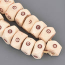 20mm African Evil Eye Beads, Faceted Cube Rondelle, 6 beads, bwd0074