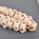 20mm African Evil Eye Beads, Faceted Cube Rondelle, 6 beads, bwd0074