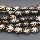 20mm to 25mm African Coin Beads, swirl designs, 6 beads, bgl0079