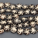 20mm to 25mm African Coin Beads, swirl designs, 6 beads, bgl0079