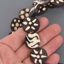 20mm to 25mm African Coin Beads, mixed designs, 6 beads, bwd0080