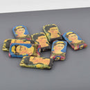 40mm Frida Kahlo Paper Mache Beads, rectangle, x4 beads, bwd0081