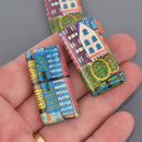 40mm Paper Mache Beads, rectangle, x4 beads, bwd0082