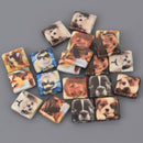 20mm Frida Kahlo Beads, paper mache square, 5 beads, bwd0083