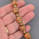 15mm Handmade Indonesian Clay Beads, Fancy Focal Beads, 7.5" strand, bwd0087