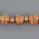 15mm Handmade Indonesian Clay Beads, Fancy Focal Beads, 7.5" strand, bwd0087