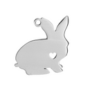 2 Stainless Steel BUNNY RABBIT Charm Pendants, Design Metal Stamping Blanks 25x23mm, 15 gauge, chs2719