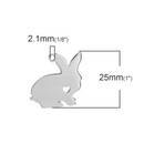 2 Stainless Steel BUNNY RABBIT Charm Pendants, Design Metal Stamping Blanks 25x23mm, 15 gauge, chs2719