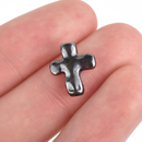 gunmetal cross beads
