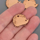 2 HEDGEHOG Charms, Wood Hedgehog Charm Pendants, Animal Charms, 25x20mm, chs3461