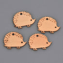 2 HEDGEHOG Charms, Wood Hedgehog Charm Pendants, Animal Charms, 25x20mm, chs3461
