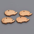 2 HEDGEHOG Charms, Wood Hedgehog Charm Pendants, Animal Charms, 25x20mm, chs3461