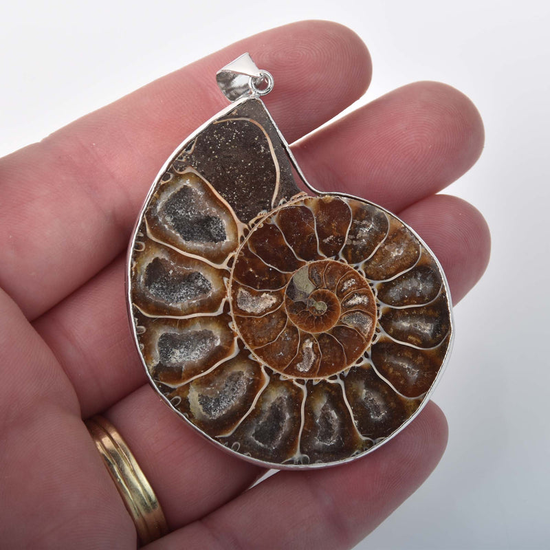 1 Genuine Fossil AMMONITE Pendant chs8311