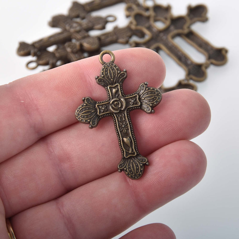 Bronze Cross Charms, Relic Religious Medal, 43mm, chs8313