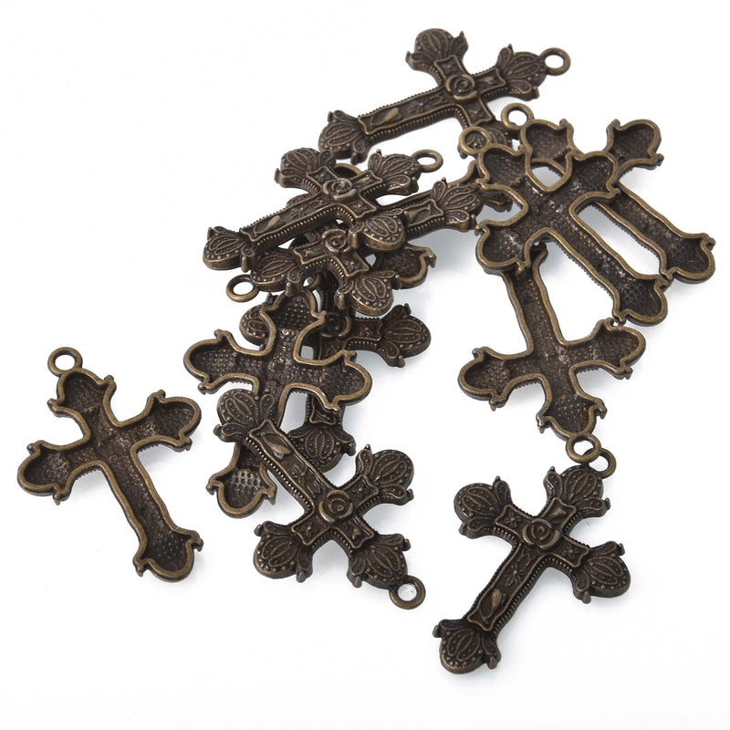 Bronze Cross Charms, Relic Religious Medal, 43mm, chs8313