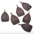 THAI BUDDHA charms, plum and bronze pewter, religious icon, chs8315