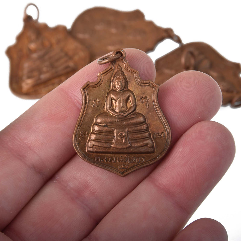 THAI BUDDHA charms, copper bronze pewter, religious icon, chs8316