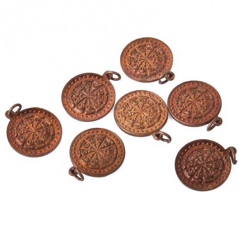 THAI MANDALA charms, copper bronze pewter, religious icon, chs8317