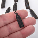 THAI BUDDHA charms, black pewter, religious icon, chs8318