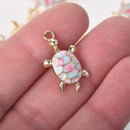 Enamel Turtle Charms with gold base, chs8321