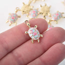 Enamel Turtle Charms with gold base, chs8321