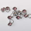 Crystal Dot Charms, June Birthstone, Silver Bezel, 7mm Rhinestone chs8336
