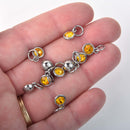 Crystal Dot Charms, November Birthstone, Silver Bezel, 7mm Rhinestone chs8341