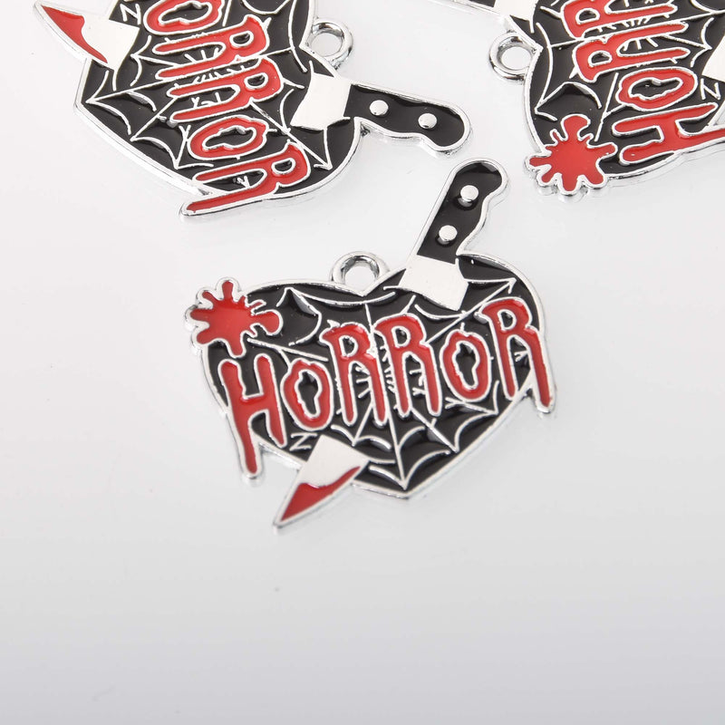 HORROR Knife in Heart Halloween Charms Enamel, chs8378