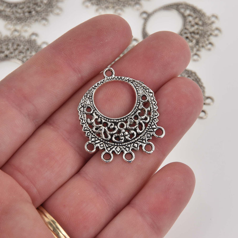 Silver Filigree Chandelier Charms, 33x26mm, chs8411