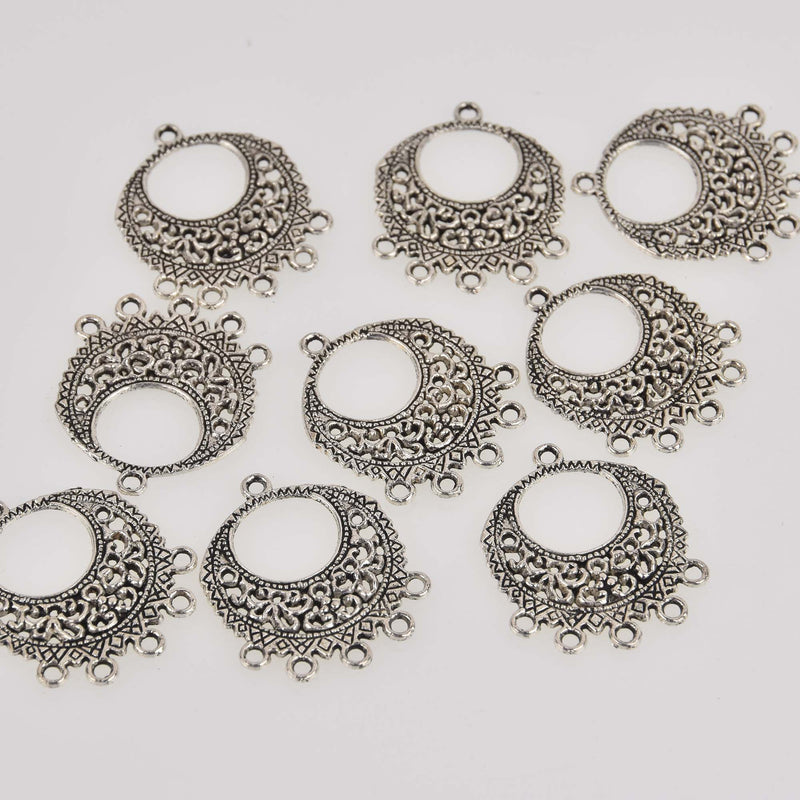 Silver Filigree Chandelier Charms, 33x26mm, chs8411