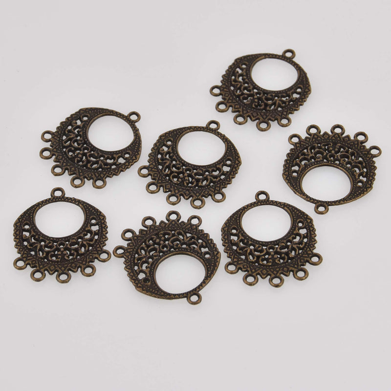 Bronze Filigree Chandelier Charms, 33x26mm, chs8412