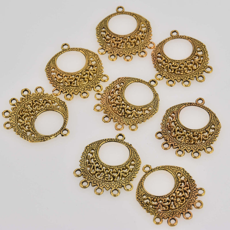 Gold Filigree Chandelier Charms, 33x26mm, chs8413