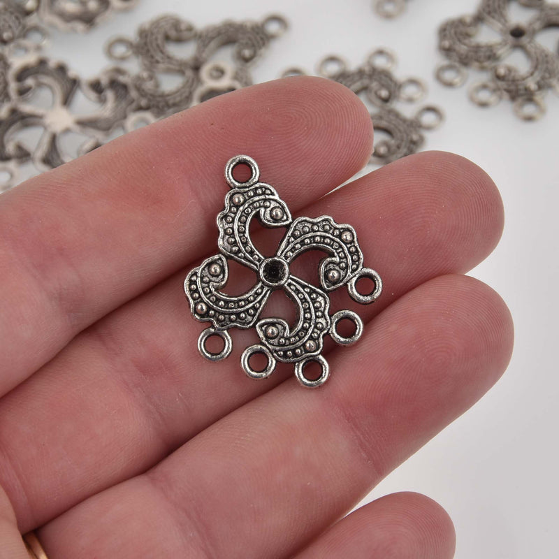 Silver Filigree Chandelier Charms, 30x24mm, chs8416