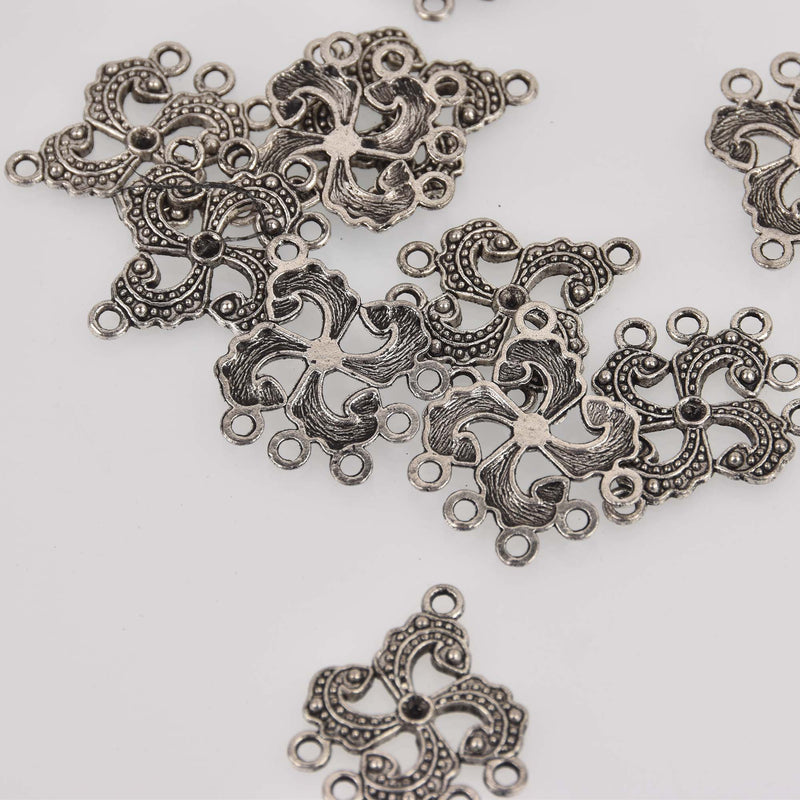 Silver Filigree Chandelier Charms, 30x24mm, chs8416