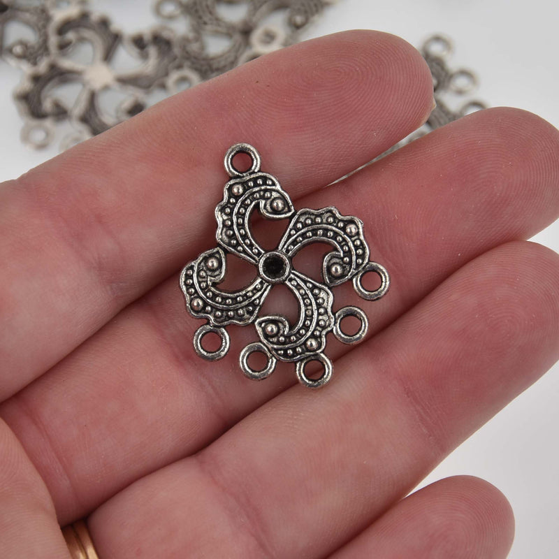 Silver Filigree Chandelier Charms, 30x24mm, chs8416