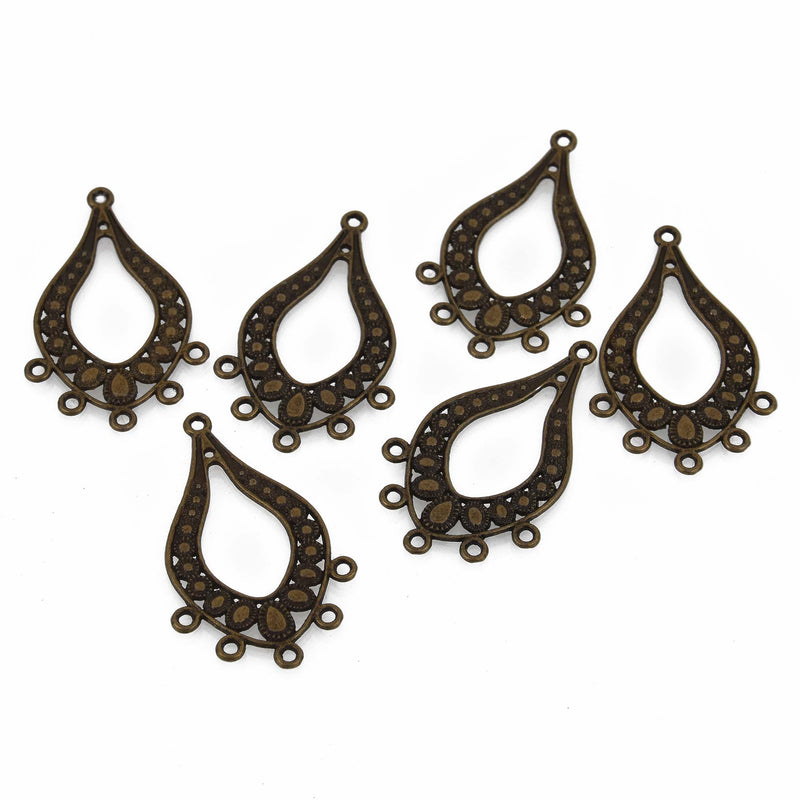 Bronze Teardrop Chandelier Charms, 47x29mm, chs8417