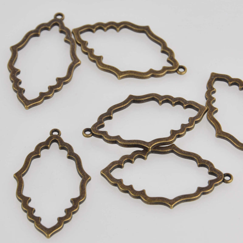 Bronze Victorian Marquis Charms, 1.75" long, chs8420