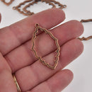 Copper Victorian Marquis Charms, 1.75" long, chs8421