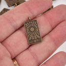 Bronze Tarot Card Charms THE SUN, Tarot Charm, Wiccan Mystic chs8440