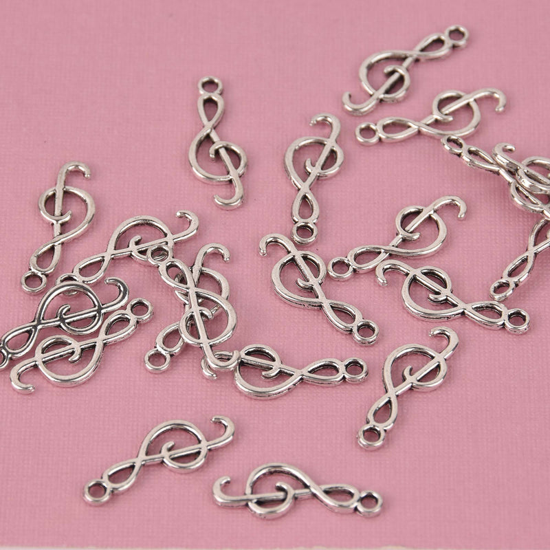 Silver Treble Clef Charms, music charms, band orchestra, chs8446