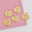 Letter D Crystal Alphabet Charm, Gold Plate, 15mm, chs8489