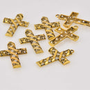 Gold Filigree Cross Charms, 48mm, chs8508