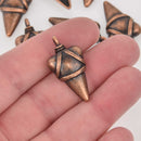 5 ARROWHEAD Charms, copper plated, 34x17mm, chs8514
