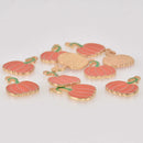 Pumpkin Charms for Fall and Halloween, Enamel, gold plated, chs8516