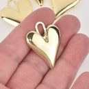 Gold Heart Charms 34x25mm chs8518