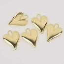 Gold Heart Charms 34x25mm chs8518